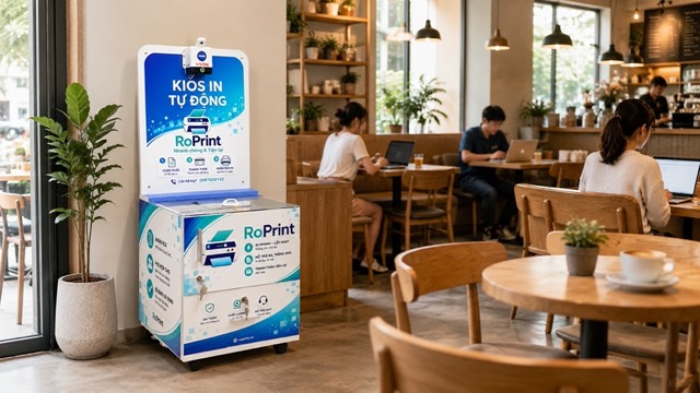 robot cho quán cafe RoPrint