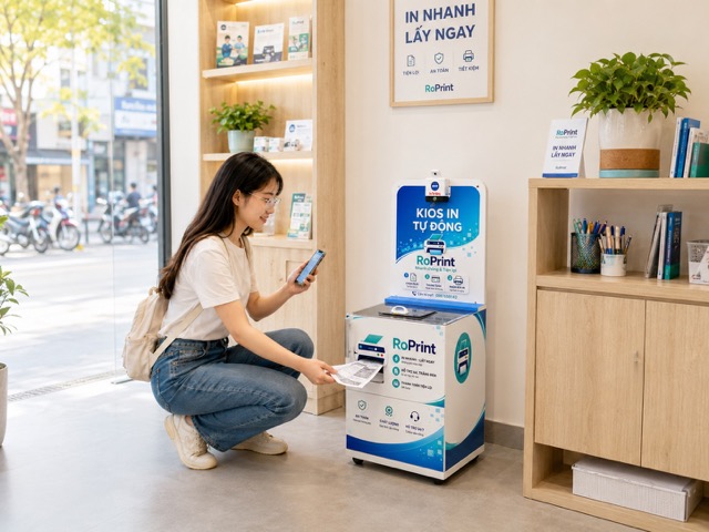 kiosk in tài liệu cho cửa hàng